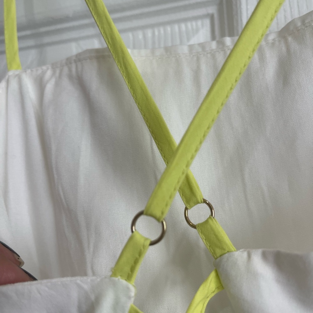 Aakaa White Dress with Lime Accents - Picture 4 of 11